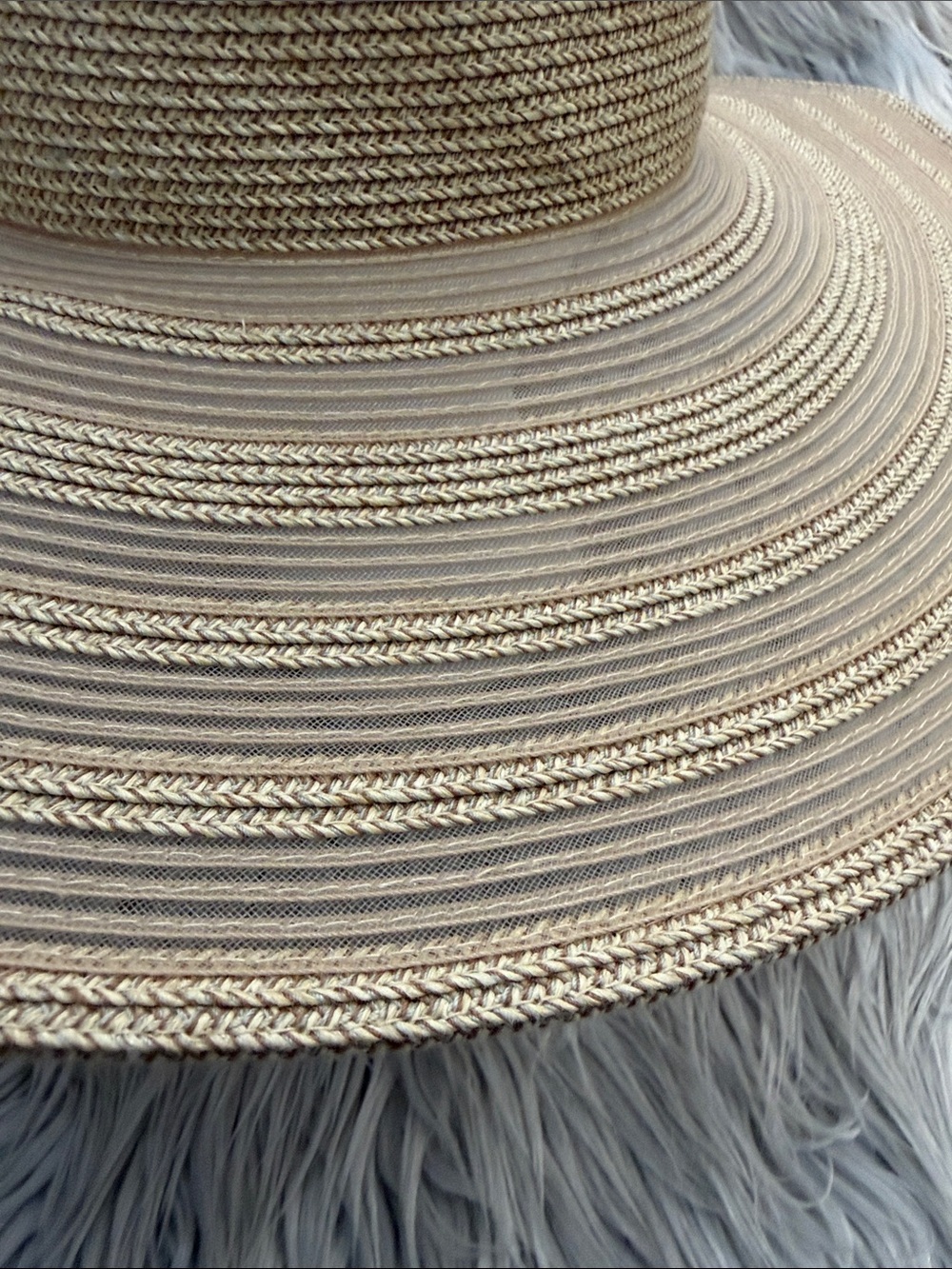 Nine West Cream Wide Floppy Brim Straw Sun Hat - Picture 13 of 15